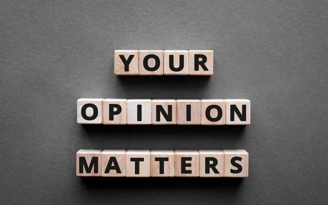 Image showing lettered blocks showing the words 'your opinion matters'